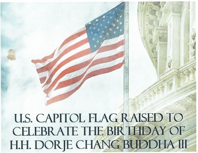 美國國會於2018年5月升旗向南無第三世多杰羌佛致敬！